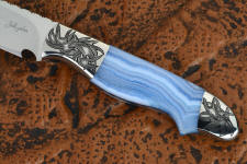 Namibian blue lace agate is dyed with a light wash of permanent blue to bring out the color Namibian blue lace agate is dyed with a light wash of permanent blue to bring out the color