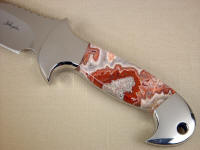 Crazy Lace Agate Gemstone on custom handmade knife handle Crazy Lace Agate Gemstone on custom handmade knife handle