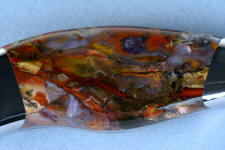 Six power enlargement of Majestic Agate gemstone knife handle Six power enlargement of Majestic Agate gemstone knife handle
