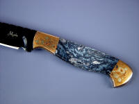 Striking Moss Agate gemstone knife handle Striking Moss Agate gemstone knife handle