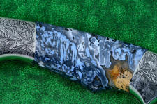 Rare pattern of blue-gray moss agate from Texas is hard, tough and durable Rare pattern of blue-gray moss agate from Texas is hard, tough and durable