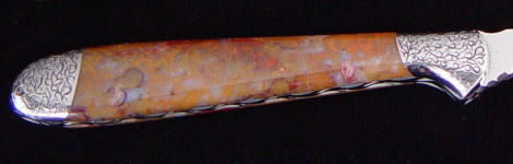Multicolored Moss Agate gemstone handled knife Multicolored Moss Agate gemstone handled knife