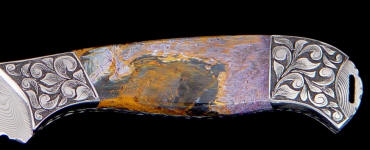 Piedersite Agate (African) on full tang knife Piedersite Agate (African) on full tang knife