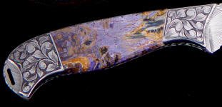 Piedersite Agate gemstone custom knife handle Piedersite Agate gemstone custom knife handle