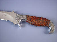 Brown Hematite gemstone with feldspar inclusions on custom knife handle Brown Hematite gemstone with feldspar inclusions on custom knife handle