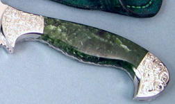 Alaskan Nephrite Jade gemstone knife handle Alaskan Nephrite Jade gemstone knife handle