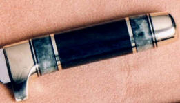 Alaskan Jade gemstone on hidden tang knife handle with ebony hardwood Alaskan Jade gemstone on hidden tang knife handle with ebony hardwood
