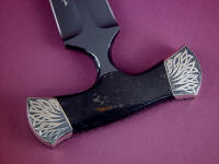 Australian Black Jade on push dagger knife handle Australian Black Jade on push dagger knife handle