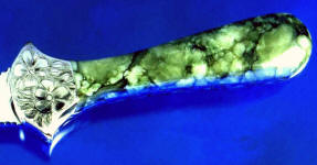 British Colombian Jade on a full tang dagger handle British Colombian Jade on a full tang dagger handle