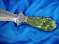 British Colombian Jade gemstone custom knife handle British Colombian Jade gemstone custom knife handle