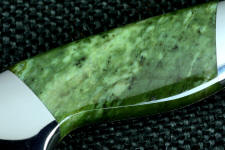 6x magnification, Nephrite Jade gemstone knife handle 6x magnification, Nephrite Jade gemstone knife handle